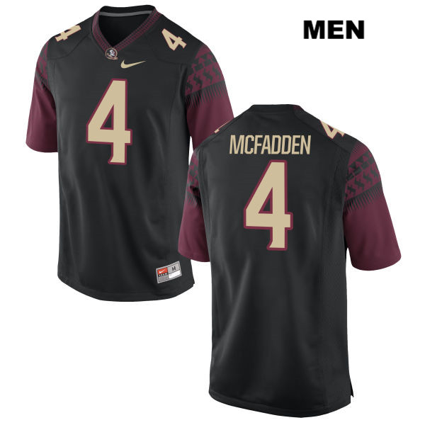 Men's NCAA Nike Florida State Seminoles #4 Tarvarus McFadden College Black Stitched Authentic Football Jersey AKD4569CU
